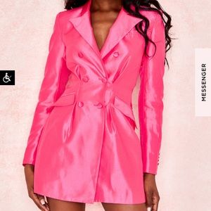 “Laurica” Cerise Satin Blazer Dress (House Of CB)